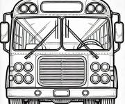 Coloriage Bus r&eacute;aliste vue de face