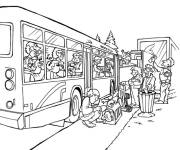 Coloriage Bus salle