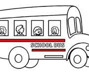 Coloriage Bus scolaire avec des ceintures de protection