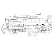 Coloriage Bus scolaire cool