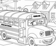 Coloriage Bus scolaire de s&eacute;rie anim&eacute;e