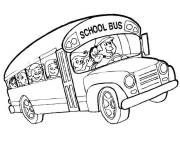 Coloriage Bus scolaire en humeur