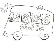 Coloriage bus scolaire en sketch pour enfants