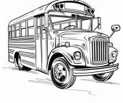Coloriage Bus scolaire réaliste