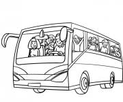Coloriage Bus Scolaire Rempli d'Enfants
