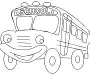 Coloriage Bus scolaire saute de joie