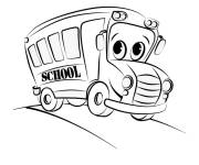 Coloriage Bus scolaire souriant