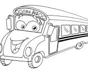 Coloriage bus scolaire trop adorable