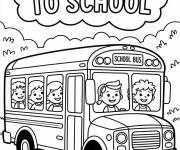 Coloriage Bus se dirige ver l'&eacute;cole