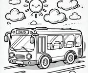 Coloriage Bus sous le soleil