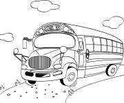 Coloriage Bus sur le chemin