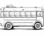 Coloriage Bus vue de gauche