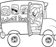 Coloriage Chauffeur drole du bus
