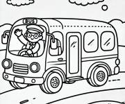 Coloriage Chauffeur mignon du bus