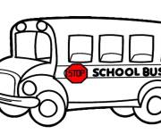 Coloriage Colorie le bus scolaire en jaune