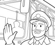 Coloriage Conducteur de bus sympa