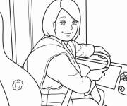 Coloriage conductrice de bus