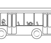 Coloriage Deux passagers dans le bus
