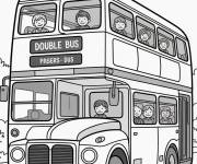 Coloriage Double bus en paysage
