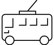 Coloriage Emoji abstrait de trolleybus