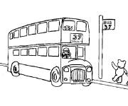 Coloriage Gros bus dans la rue