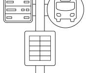 Coloriage Illustration arr&ecirc;t de bus