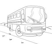 Coloriage Illustration d'un autobus sur la route