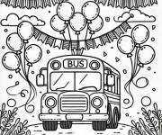 Coloriage La f&ecirc;te du bus