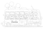 Coloriage Le bus de l'&eacute;cole pour maternelle