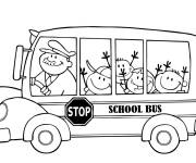 Coloriage Les &eacute;l&egrave;ves dans le bus te saluent