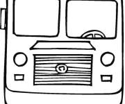 Coloriage Mini bus scolaire dessin&eacute; pour enfants