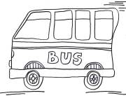 Coloriage Mini bus scolaire roule vitement