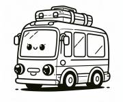 Coloriage Minibus chibi