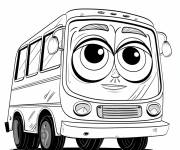 Coloriage Minibus drole