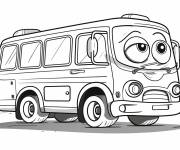 Coloriage Minibus triste