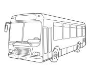 Coloriage Mod&egrave;le bus en ligne noir
