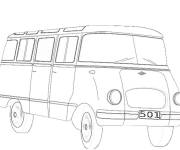 Coloriage Mod&egrave;le de bus ancien