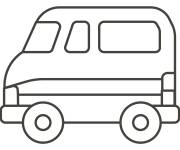 Coloriage Petit Autobus en vecteur