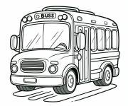 Coloriage Petit bus scolaire pour maternelle