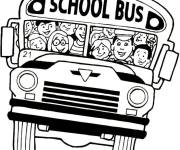Coloriage Plein d'&eacute;l&egrave;ves dans le bus