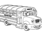 Coloriage Sourire sur le visage du bus