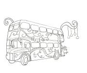 Coloriage Un bus bien d&eacute;cor&eacute;