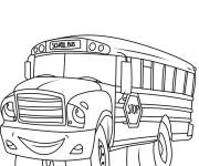 Coloriage Un bus scolaire amusant