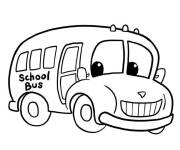 Coloriage Un bus scolaire sympa