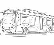 Coloriage Un bus touristique r&eacute;aliste