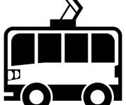 Coloriage Un trolleybus en ligne gras