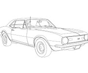 Coloriage Chevrolet Camaro 1968 facile