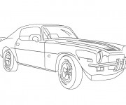 Coloriage Modèle 1970 de voiture Chevrolet Camaro