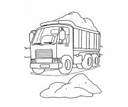 Coloriage et dessins gratuit Camion Benne à découper à imprimer