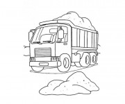 Coloriage et dessins gratuit Camion Benne à découper à imprimer